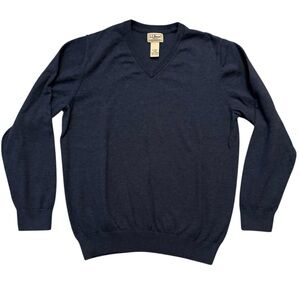 L.L. Bean Blue V-Neck Pullover
